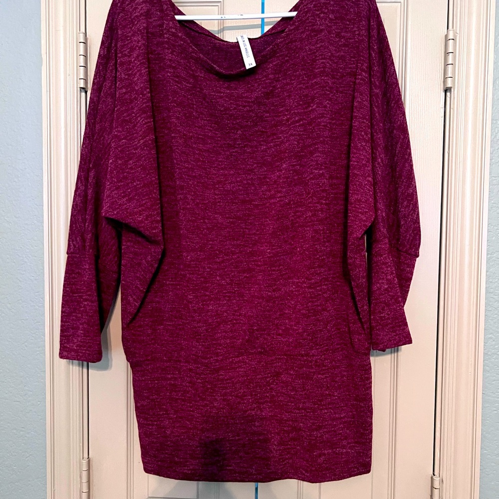 NWT Forever 21 burgundy tunic 3x